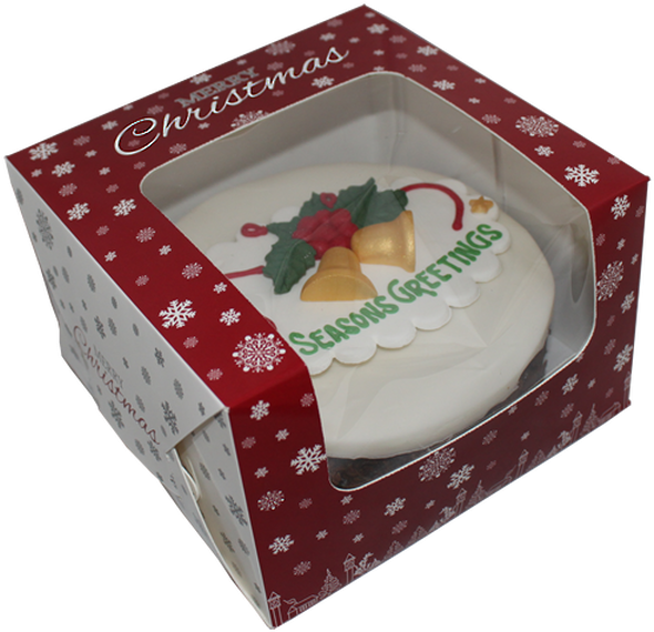 Download Christmas Design Cake Boxes Christmas Cake Box With Window Full Size Png Image Pngkit