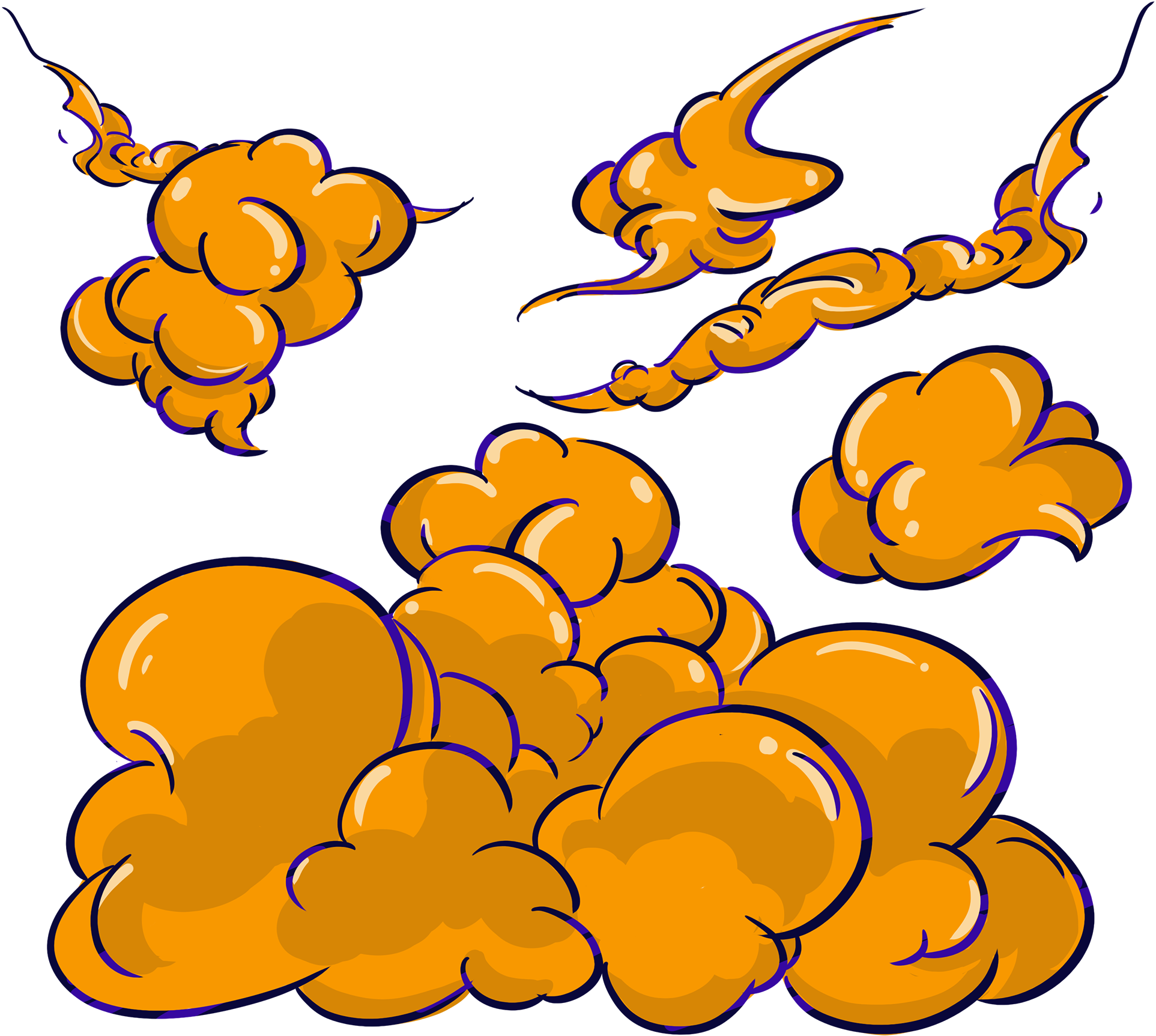 Moire Clouds Bubble Cartoon Png And Psd (2000x2000), Png Download