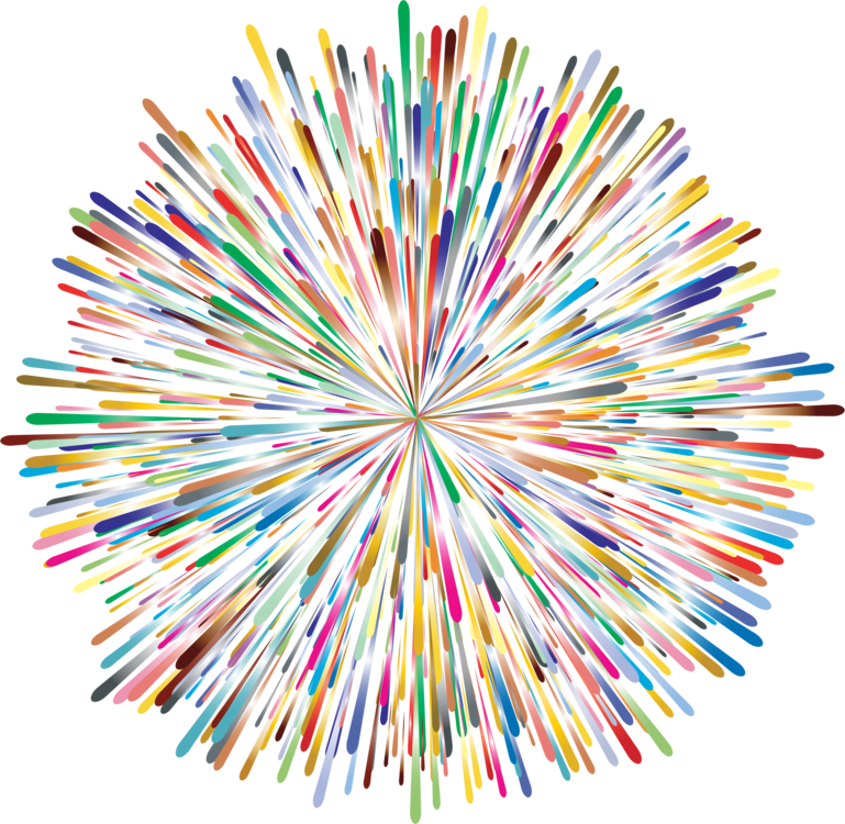 Fireworks Drawing Cartoon Line Art (769x750), Png Download