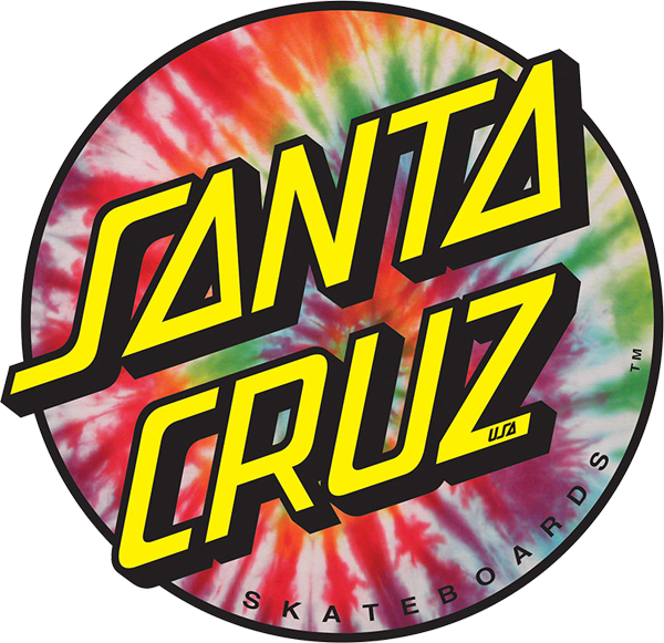 Sc Tie Dye Dot 3" Decal - Santa Cruz Skateboards (600x581), Png Download