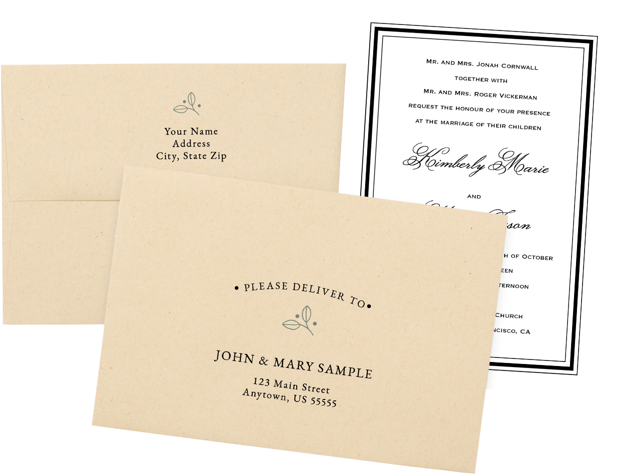 Foil Wedding Invitations (1331x968), Png Download