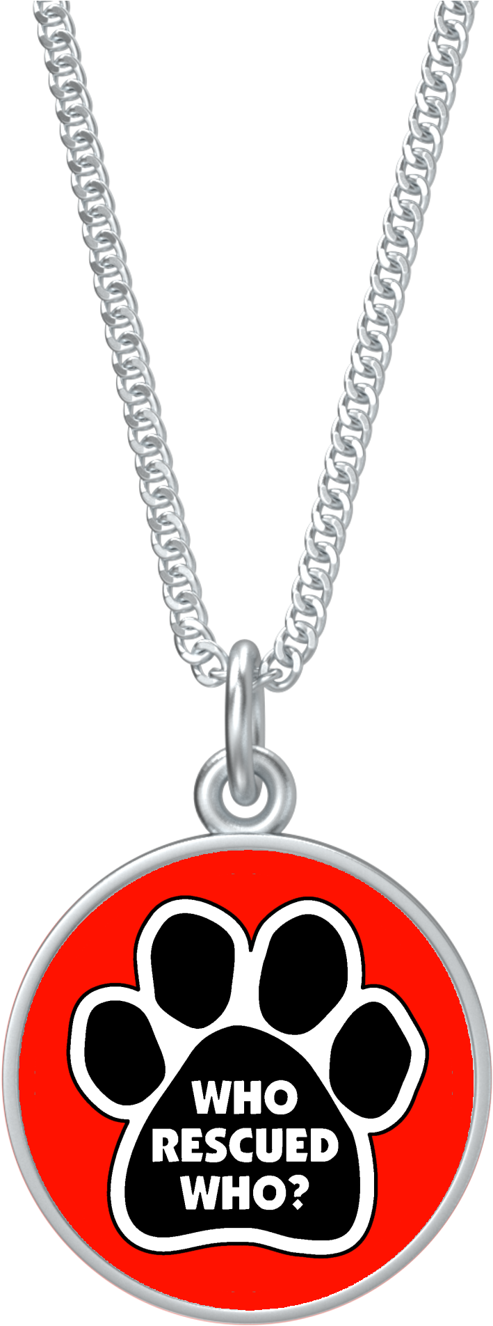 Rescue Dog Paw Print Necklace For Owners Of Rescued - Necklace (2000x2000), Png Download