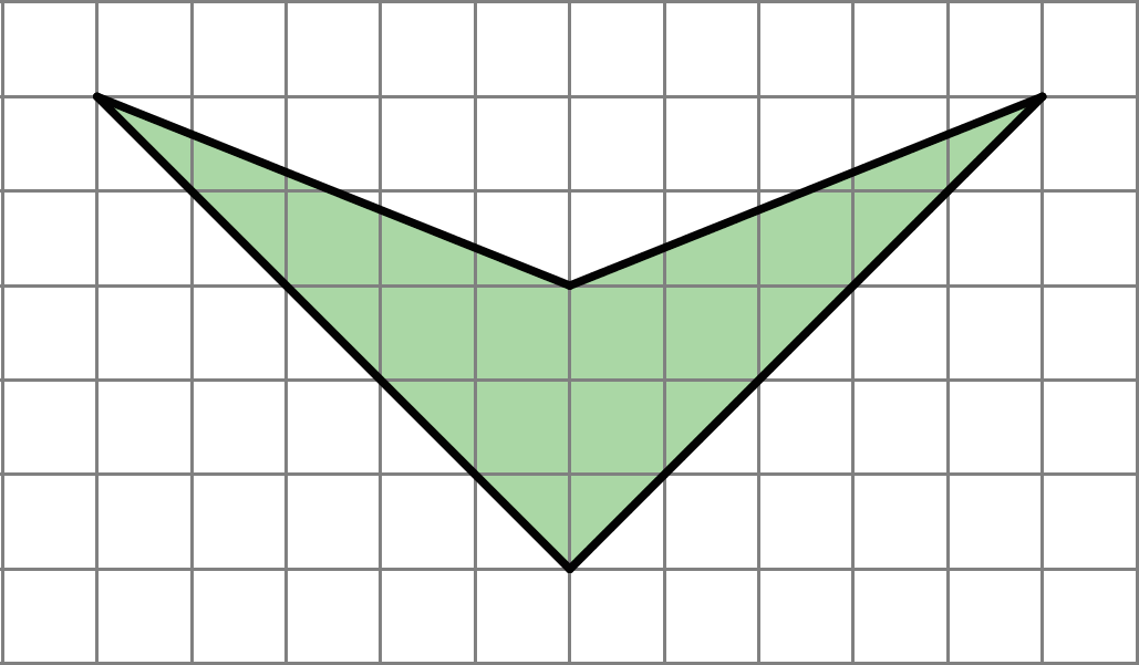 A Four-sided Shape On A Grid, With Two Sides That Drop - Triangle (1029x601), Png Download