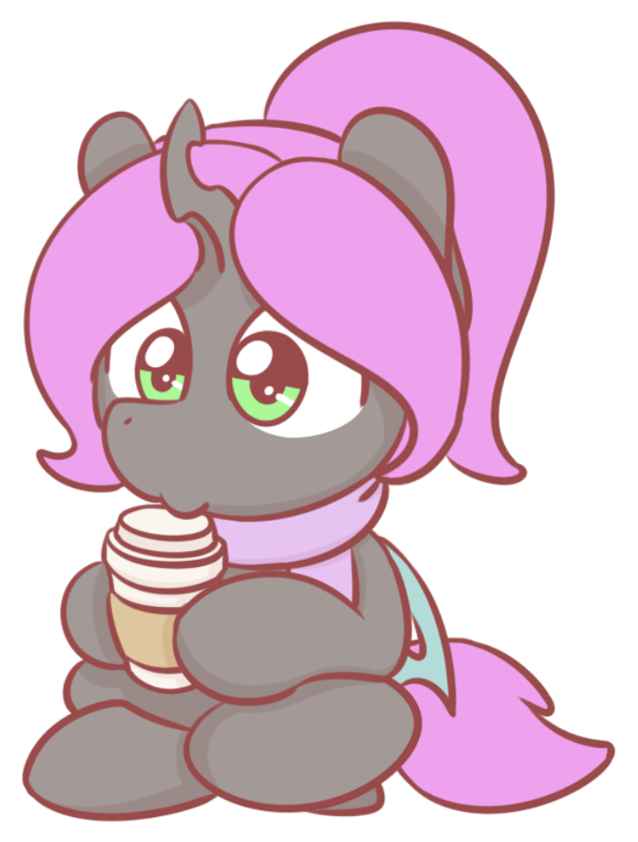 Sugar Morning, Changeling, Chibi, Coffee, Cute, Oc, - Cartoon (1024x1024), Png Download