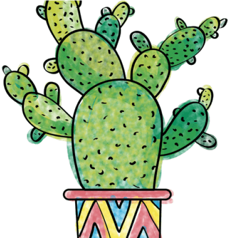 Cactus Clipart Vector - Drawn Cactus (640x480), Png Download