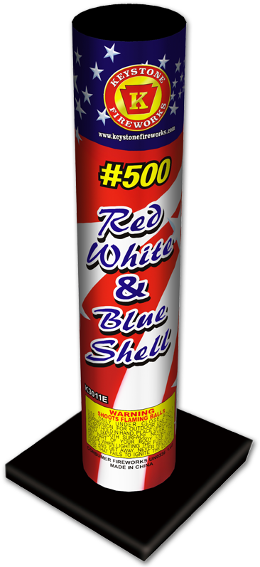 #500 Red, White & Blue Shell - Cylinder (800x800), Png Download