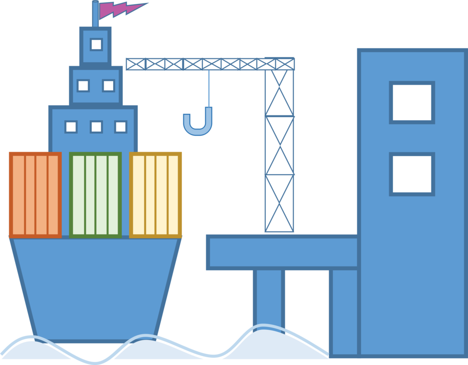 Port Cargo Ship - Port Clip Art (960x750), Png Download