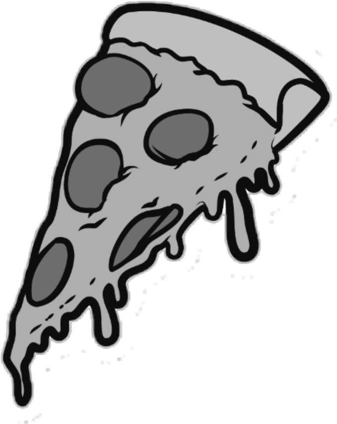 #pizza #slice #food #eat #grey - Cartoon Pizza Slice Png (1024x1024), Png Download