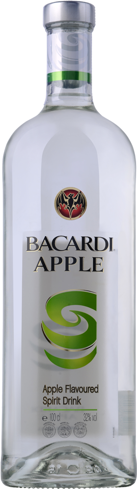 Bacardi Apple Rum 1l - Bacardi (652x1060), Png Download