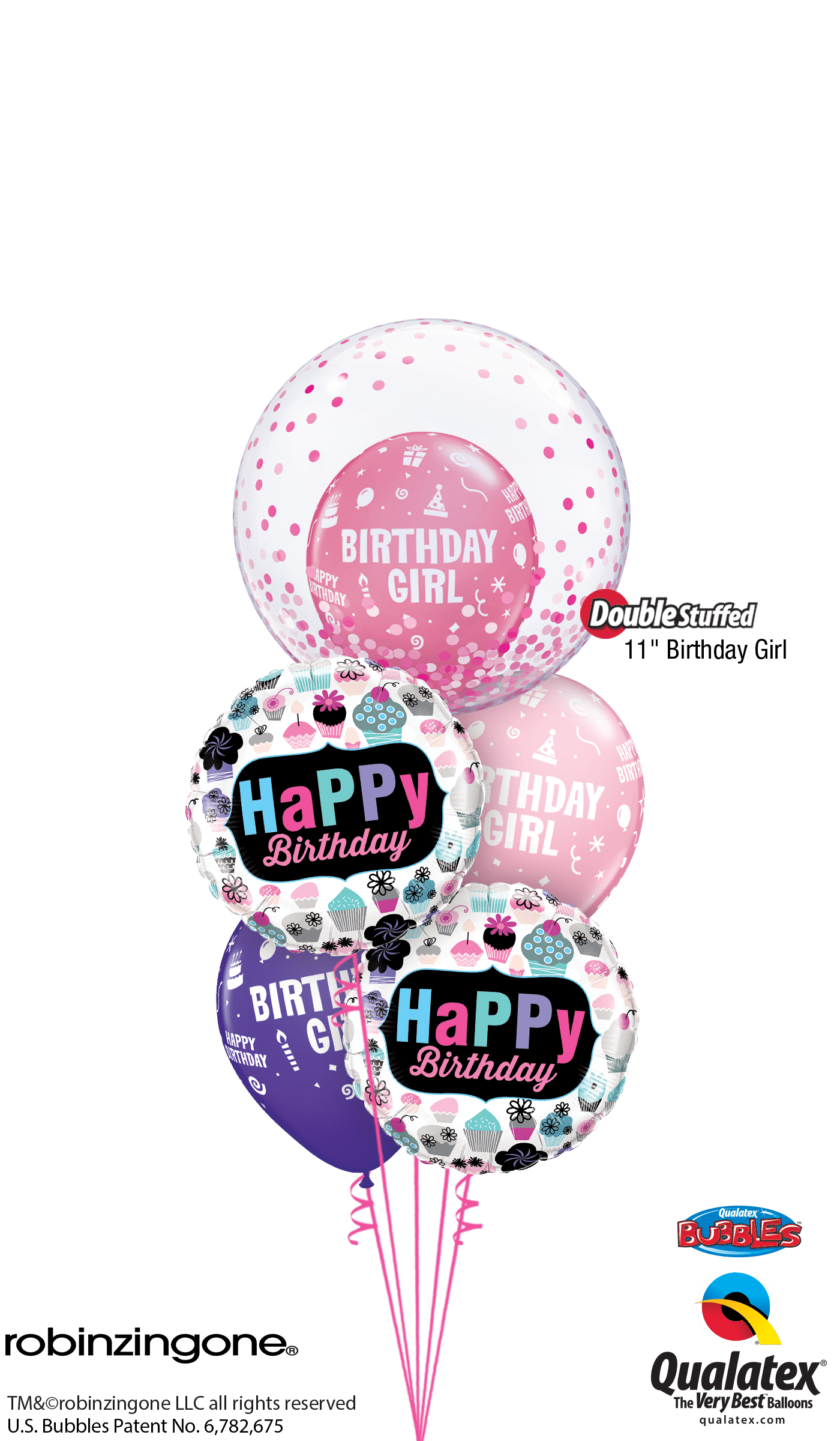Cupcakes For The Birthday Girl At London Helium Balloons - Qualatex (1400x2400), Png Download