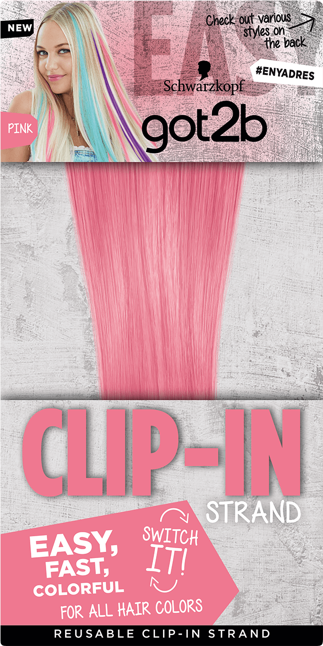 Got2b Color Com Clip In Pink - Blond (970x1400), Png Download