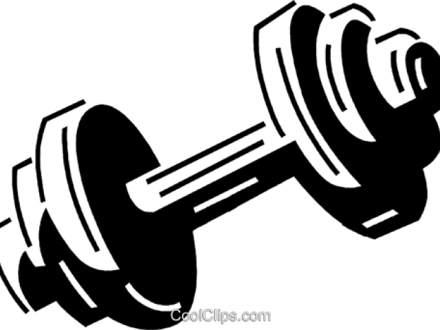 Dumbbell Clip Art Black And White (640x480), Png Download
