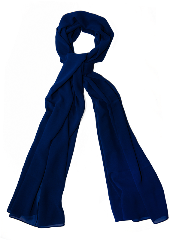 Chiffon Basic Hijab Navy Blue - Scarf (800x800), Png Download