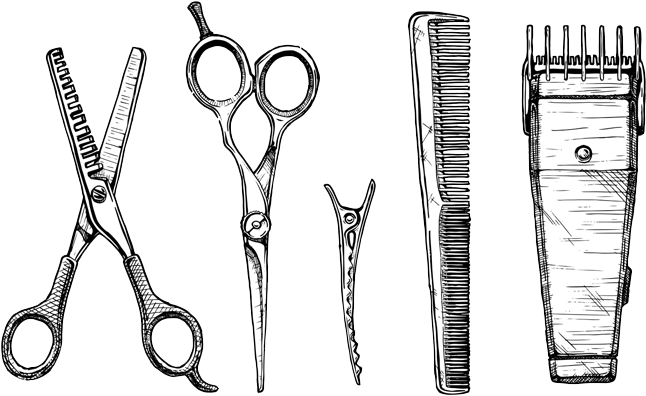 Only @ R40 Per Strand, Depending On The Length Required - Drawings Of Hair Cutting Scissors (940x425), Png Download