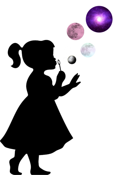 Free To Edit - Silhouette Of Baby Girl Blowing Bubbles (480x707), Png Download