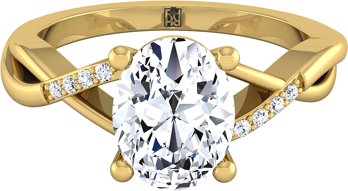 Oval Shaped Engagement Ring (1400x1400), Png Download