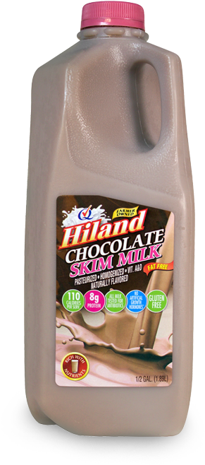 Fat Free Chocolate Milk - Hiland Dairy (723x754), Png Download