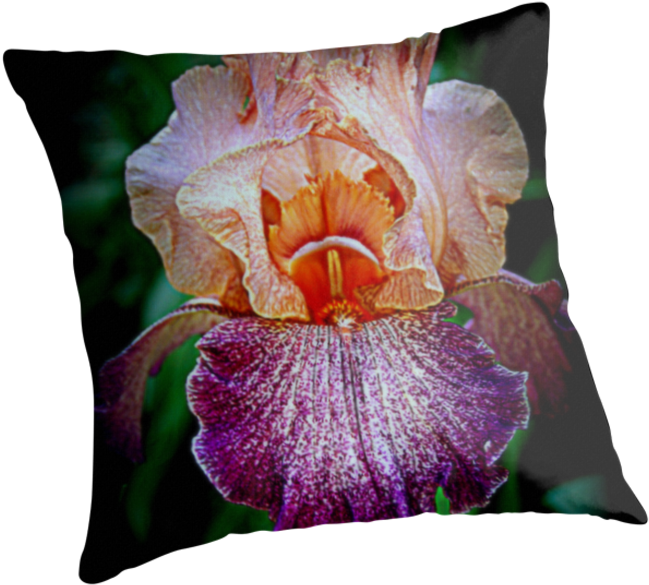 Vibrant Iris Flower - Thin Blue Line Throw Pillows (875x875), Png Download
