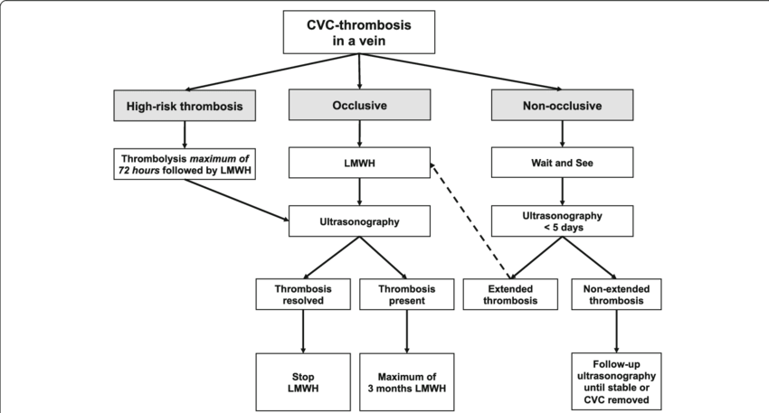 Cvc-thrombosis In A Blood Vein - Diagram (850x457), Png Download