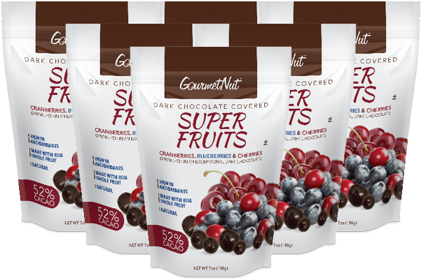 7oz Chocolate Covered Super Fruits 6 Pack - Frutti Di Bosco (600x600), Png Download