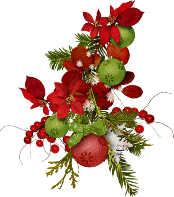 Nouvel An - Bouquet Fleur Noel Png (575x650), Png Download