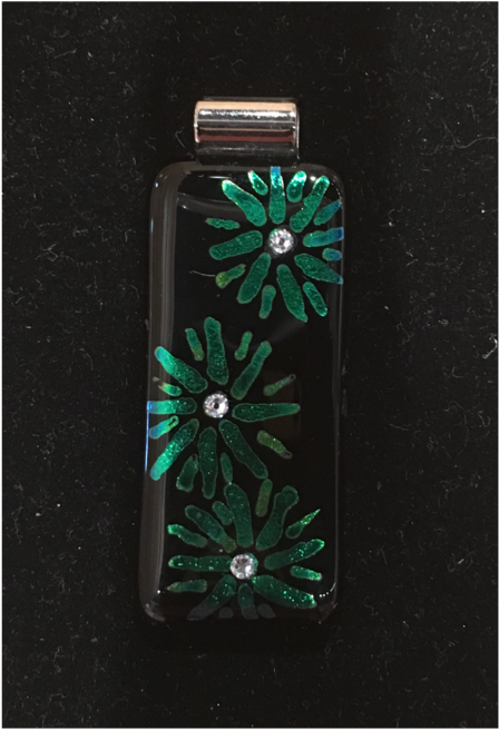 Black With Green Flower Etched And Cubic Zirconia High - Smartphone (1060x1413), Png Download
