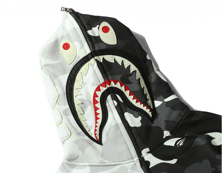 Bape 12211529 Men's Jacket Printing Hoodie Coat Shark - Great White Shark (750x750), Png Download