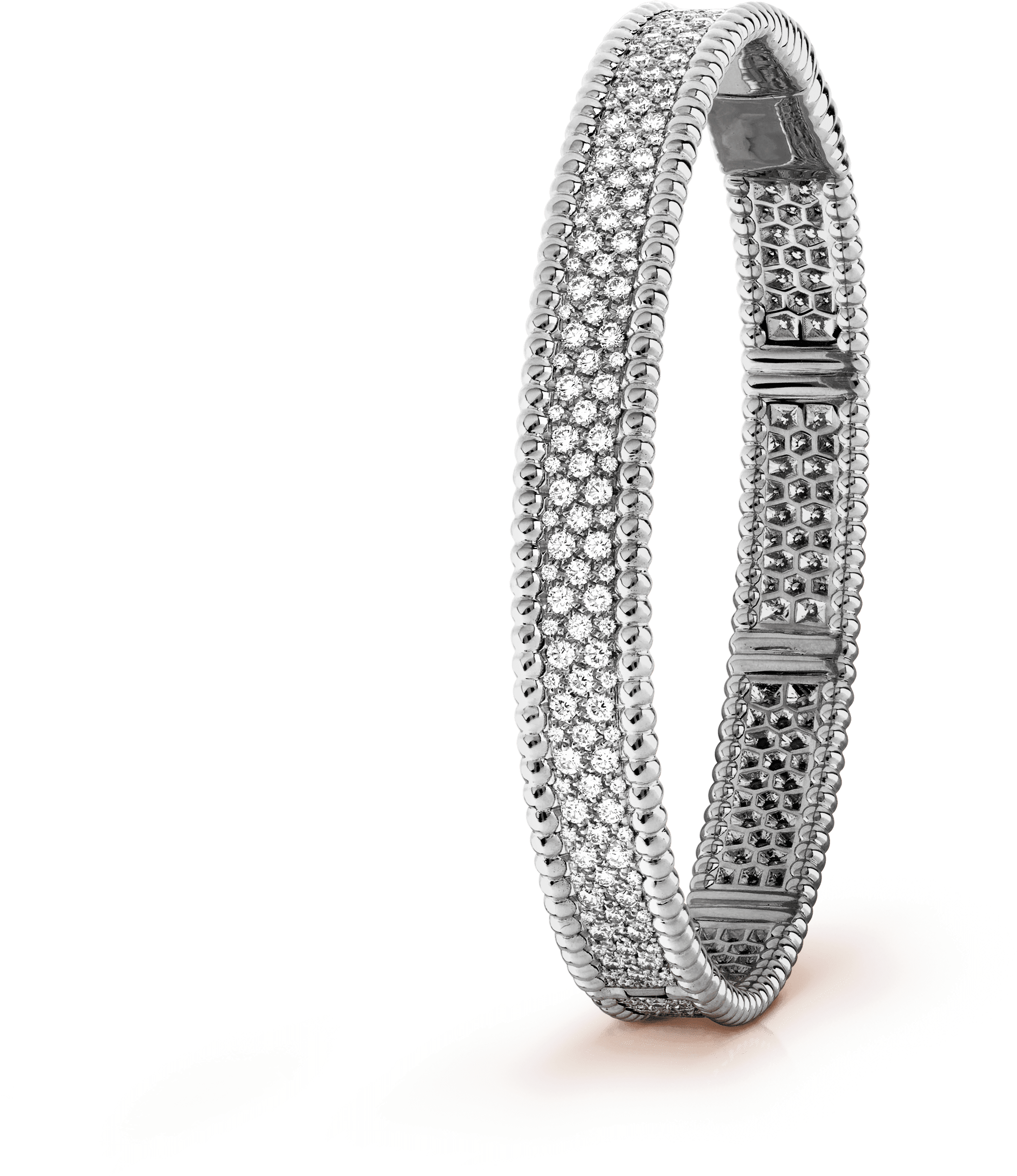 Perlée Diamonds Bracelet, Large Model - Van Cleef Diamonds Bangle (3000x3000), Png Download
