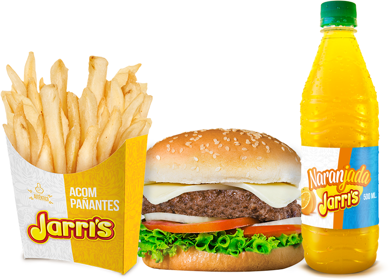 Hamburguesa De Carne Papas A La Francesa Bebida $ - French Fries (1000x614), Png Download