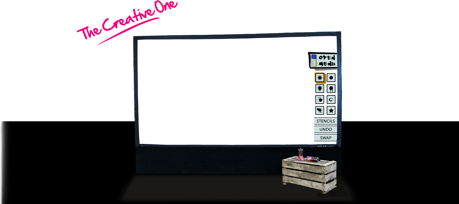 The Digital Graffiti Wall - Projection Screen (2000x981), Png Download