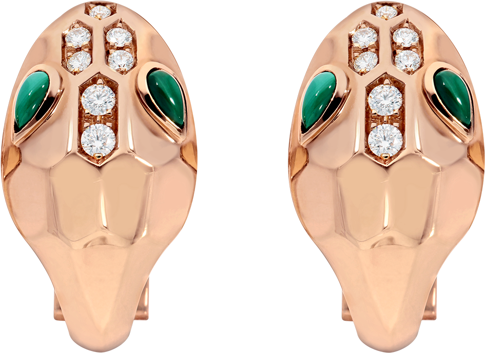Serpenti Earrings Earrings Rose Gold Pink - Bulgari Serpenti Earrings (1800x1405), Png Download