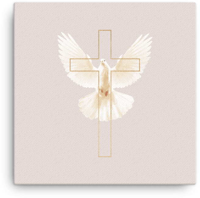 Gold Cross With Dove Of Peace - Emblem (1000x1000), Png Download