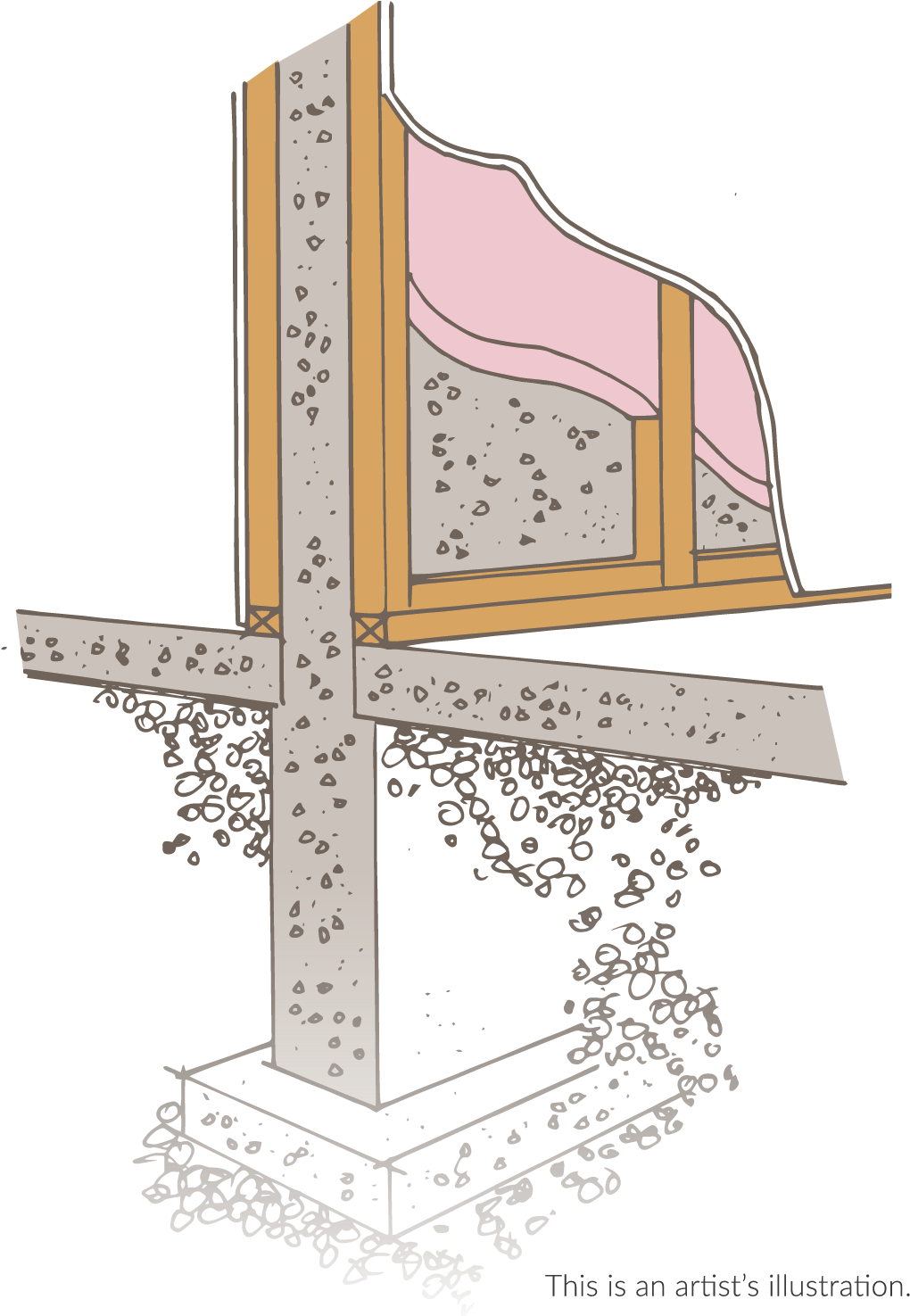 The Uncommon Concrete Walls Is What Gives Oceola Landing - Illustration (1115x1475), Png Download