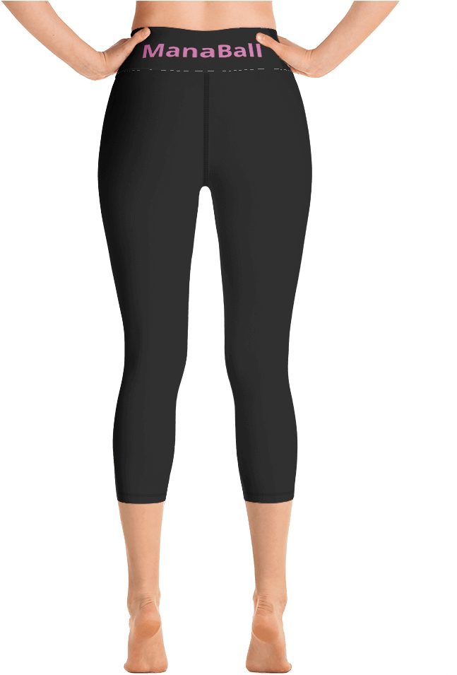 Black "manaball" Yoga Capri Leggings - Yoga Pants (1000x1000), Png Download