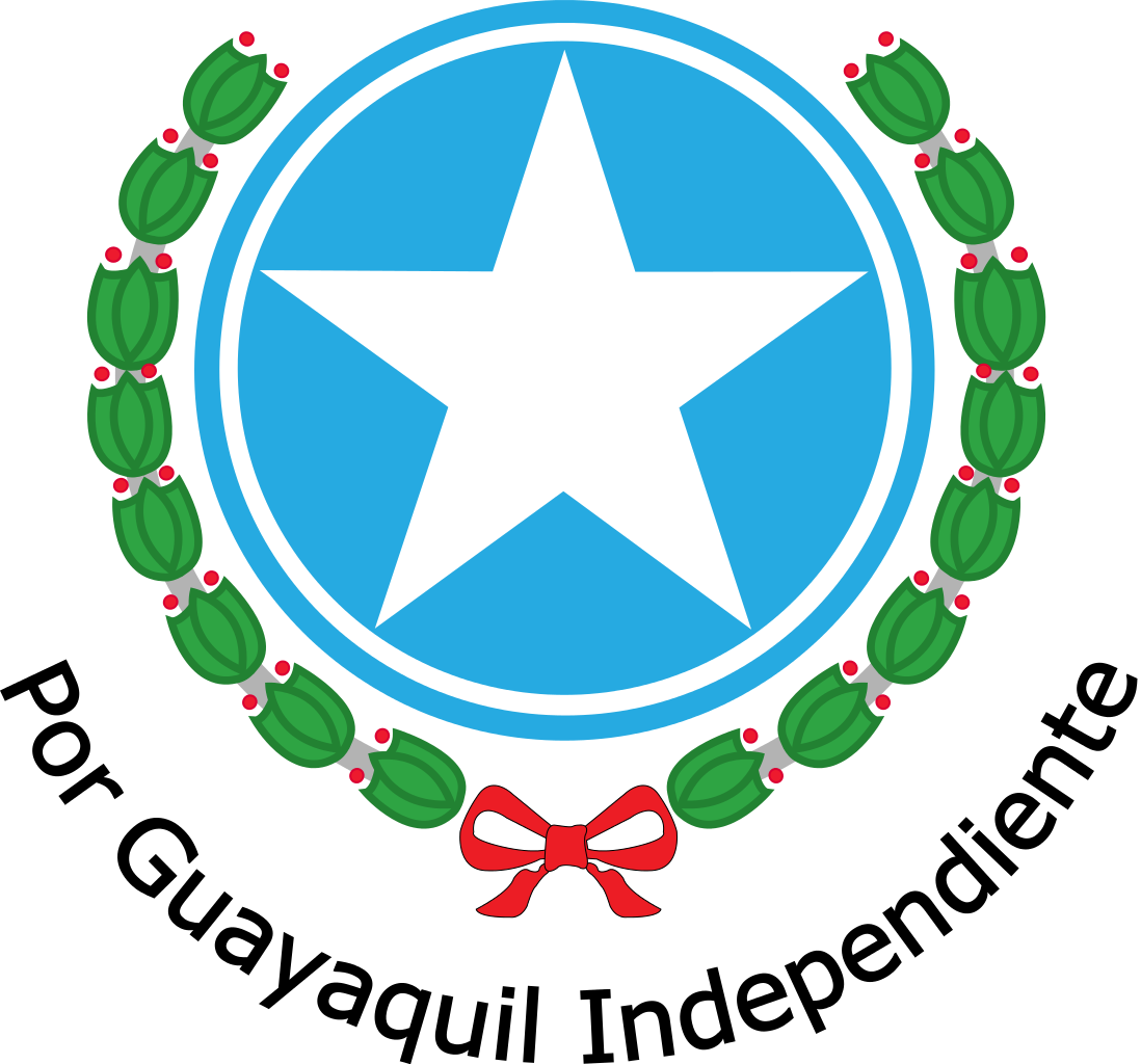 Sello De Guayaquil - Red Circle With White Star Logo Name (1098x1024), Png Download
