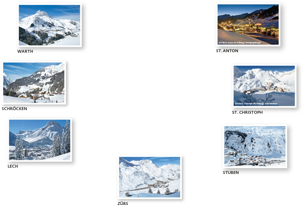 The Skiing Area And All Its Resorts - Zürs Am Arlberg (1076x737), Png Download
