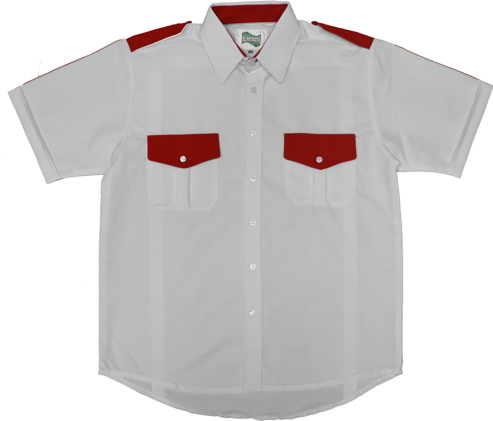 Camisa Blanca Combin - Camisas Manga Corta Rojo Con Blanco (1050x869), Png Download