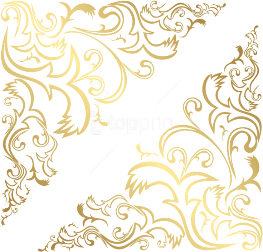 Free Png Download Corners Gold Transparent Clipart - Transparent Gold Pattern Png (850x816), Png Download