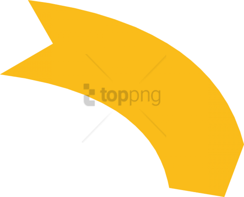 Free Png Curved Arrow Orange Png Image With Transparent - Yellow Arrow Curve Clipart (850x685), Png Download