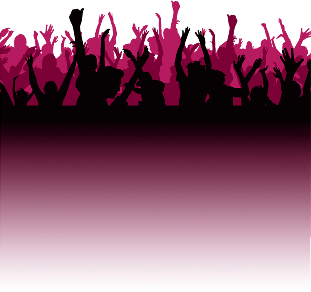 #silhouette #people #music #pink - Silhouette Party People Png (1024x1024), Png Download