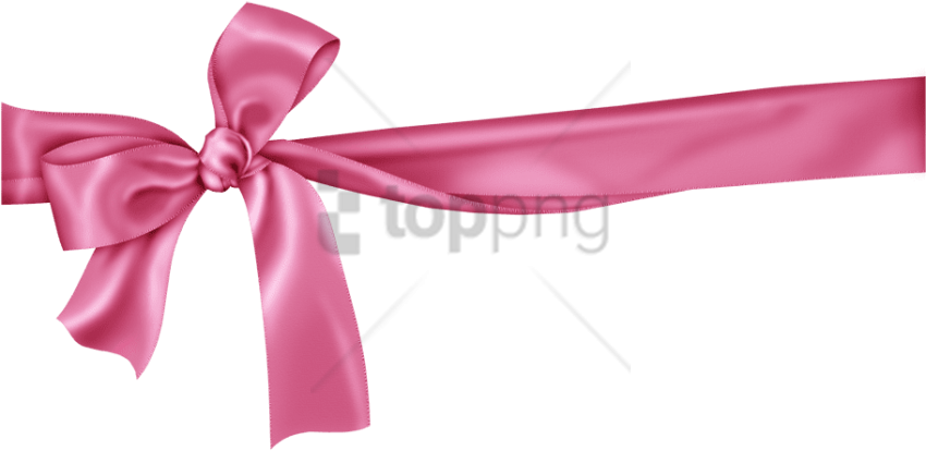 Free Png Pink Ribbon Border Png Image With Transparent - Pink Ribbon Bow Png (850x414), Png Download