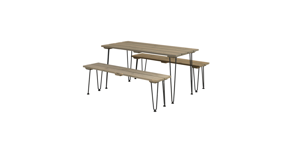 Plus A / S Retro Furniture Set Table Incl - Outdoor Table (1200x630), Png Download