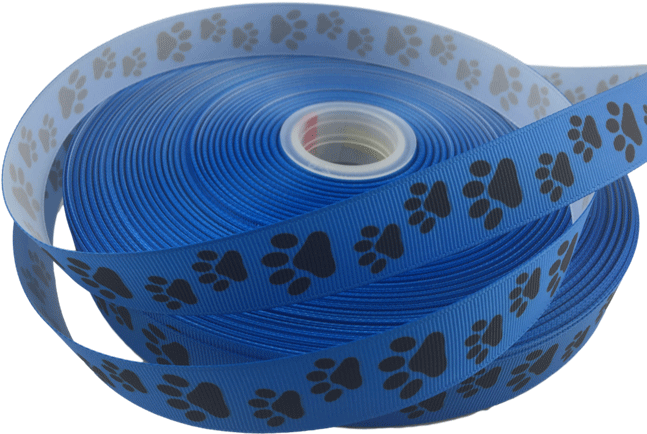 Blue Paw Printed Grosgrain Ribbons - Ceramic (667x667), Png Download