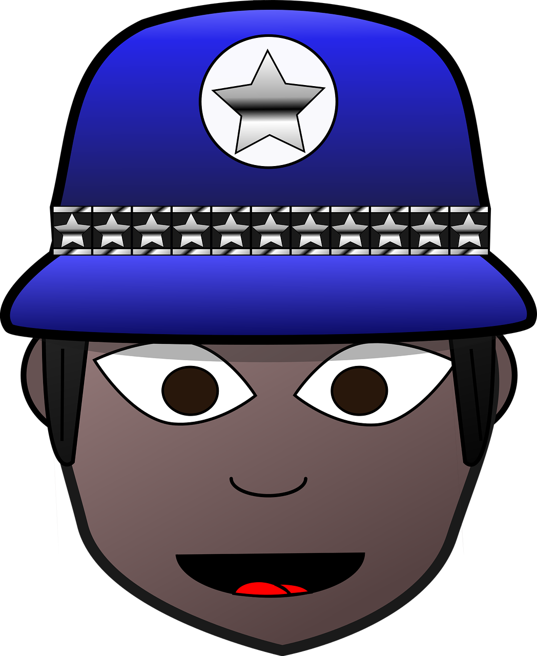 Comic Characters Cop Dress-up Head - Policeman Face Clipart (1048x1280), Png Download