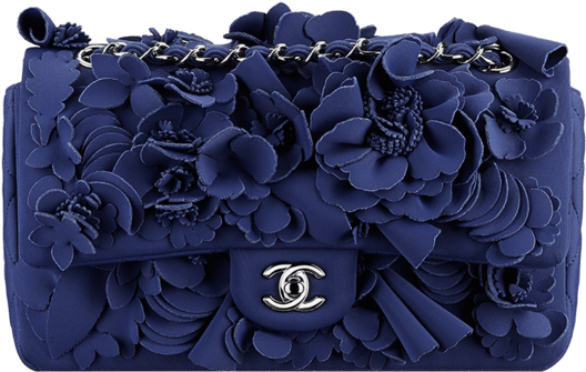 Chanel Flap Flower Bag - Chanel Camellia Bag Blue (846x1080), Png Download
