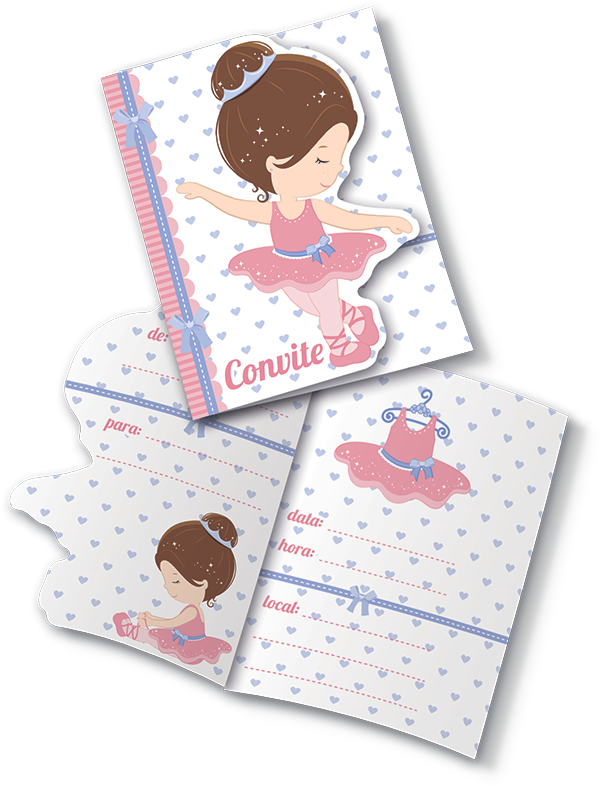 Titulo Produto - Convite Bailarina Festcolor (990x990), Png Download