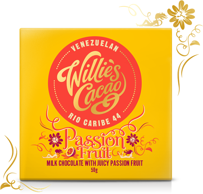 Passion Fruit Milk Chocolate 50g - Willies Cacao (827x827), Png Download