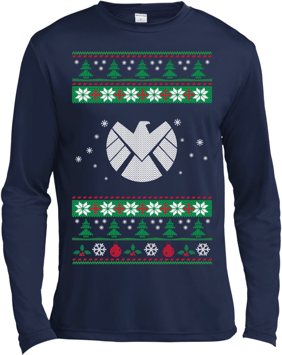 Agent Of Shield Ugly Sweater For Christmas - Miami Dolphins Logo Shirt (1155x1155), Png Download