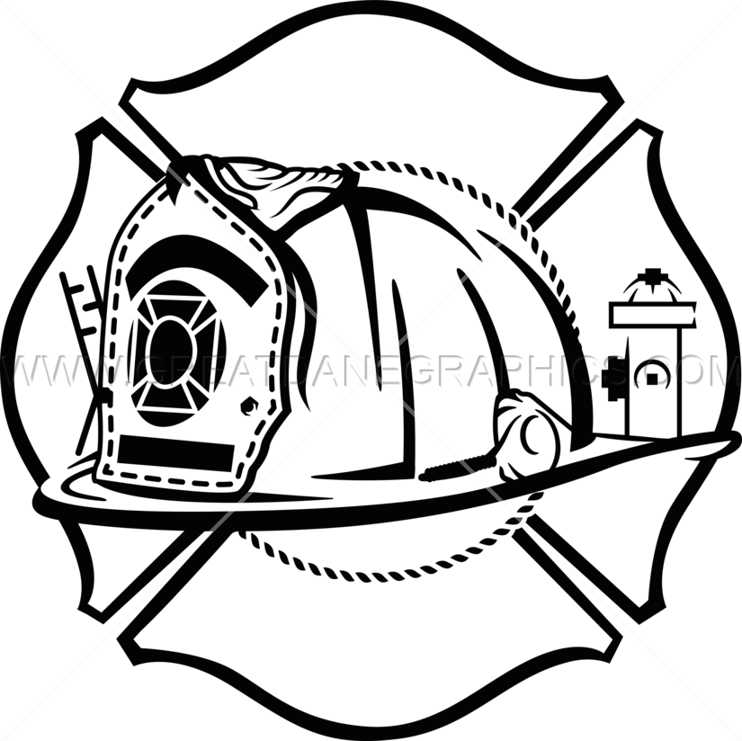 Fire Helmet Clipart - Fire Department Maltese Cross Clipart (825x824), Png Download