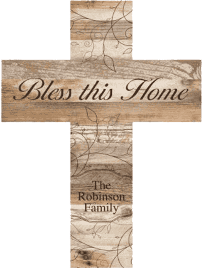 Wooden Cross With Pallet Wood Custom Engraved - Headstone (600x599), Png Download